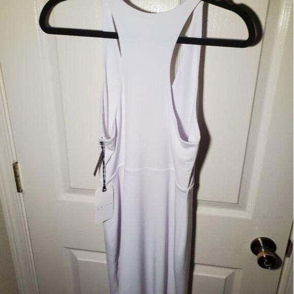 Leith Womens Dress White M Stretch Body Con Mini Racerback Tank Dress New - Picture 4 of 7
